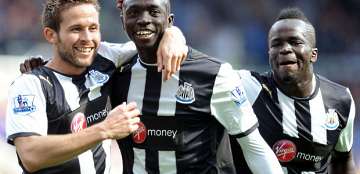 Papiss Cissé, Yohan Cabaye and Cheick Tioté. Papiss Cissé, Yohan Cabaye and Cheick Tioté.