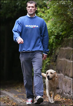 Keano walks his dog.