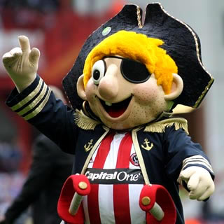 Sheffield Utd's mascot, 'Captain Blade'.
