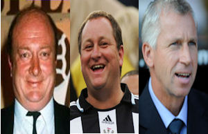 Graham Carr, Mike Ashley and Alan Pardew - Newcastle decision makers.