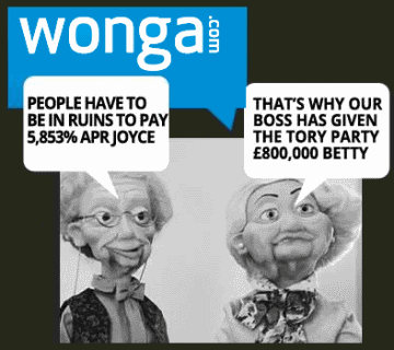 Wonga and the Conservative Party.